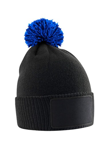 BEE-B443B-Kids Snowstar Patch Beanie
